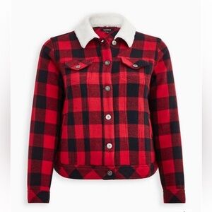 New! Torrid‎ sz 3 Sherpa Lined Buffalo Trucker Jacket 3X
